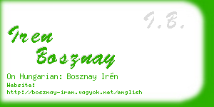 iren bosznay business card